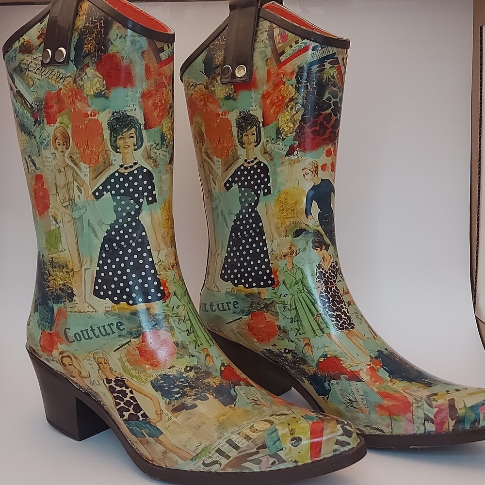 Women's Vogue Themed Western Style Rainboots